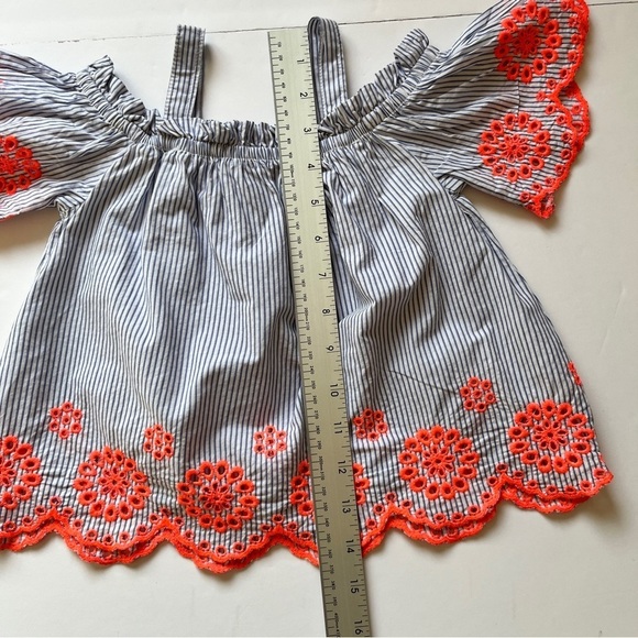 Zara Girls Collection Off Shoulder Strap Ruffle Blouse Top Shirt  Embroidered 5 - Picture 7 of 12